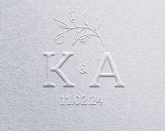 Custom Wedding Monogram Embosser Personalized Couple Initial Embosser Seal for Invitations Envelopes Save The Date Bridal Shower Stationery