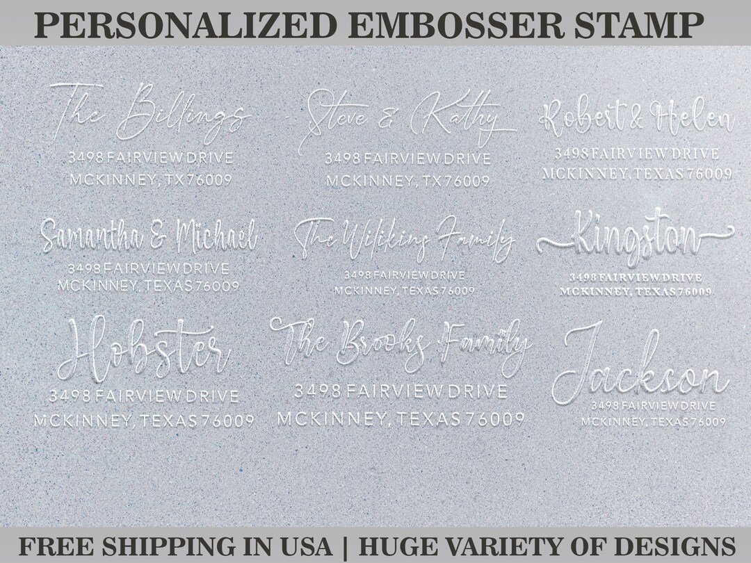 Custom Address Embosser, Return Address Embosser, Wedding Embosser, Embosser Stamp, Custom