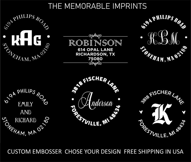 Chose Address Embosser Custom Embosser Personalised Etsy