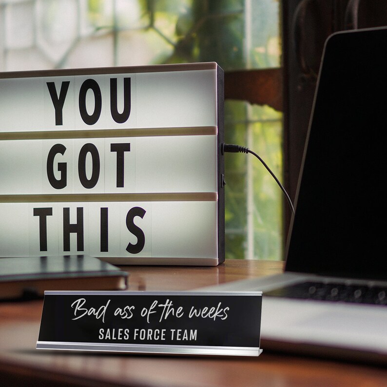 Bad Ass of the Week Name Plate Funny Desk Name Plate Funny Etsy