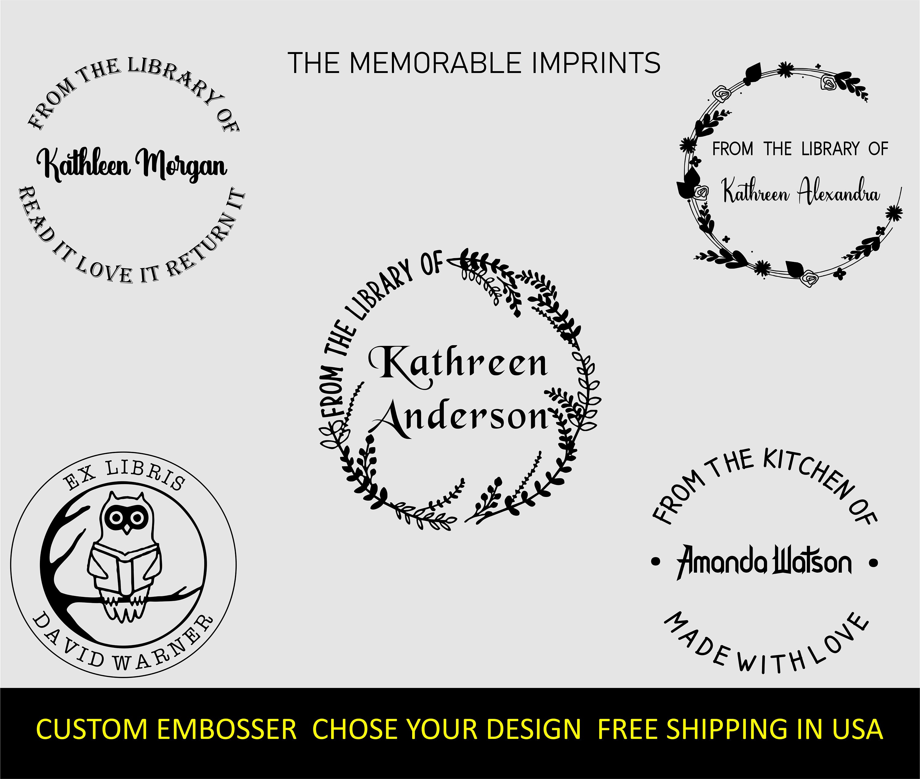 Personalised Library Embosser Ex Libris Embosser Choose Etsy