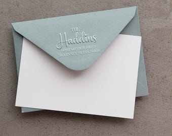 Personalized Rectangle Embosser Custom Address Embosser Stamp for Envelopes, Wedding Invitations, Stationery & Elegant Return Address Seal