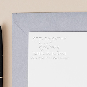 Benutzerdefinierter Adressstempel - Personalisierter Adressstempel Für Umschläge, Hochzeitseinladung Siegel, Housewarming Geschenk Mail Prägestempel Steve Kathy Williams