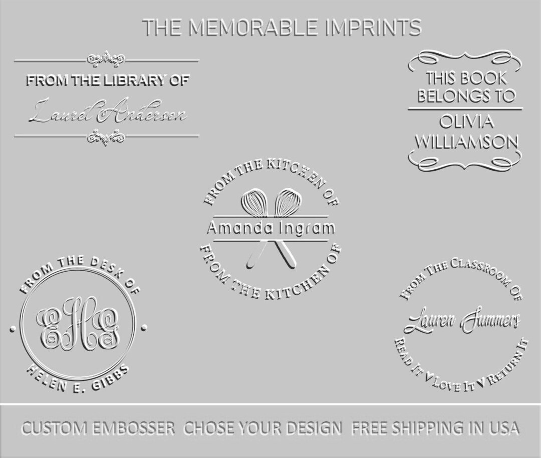 Personalized Library Embosser, Library Stamp, Exlibris Embosser, Custom