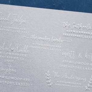Gepersonaliseerde adres-embosser, retouradres-embosser, aangepaste embosser, embosser-stempel, mail-embosser, bruiloft-embosser, koos ontwerp 40 +