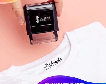 Personalizowany stempel na odzież | Personalizowany stempel imienny dla dzieci, odzieży do prania, mundurków szkolnych, ubrań obozowych, tkanin, metek odzieżowych i artykułów dziecięcych