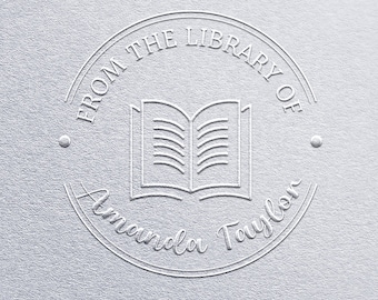 Sello de libro personalizado. Sello de propiedad de biblioteca personalizado. Sello de libro con nombre personalizado para lectores y profesores.