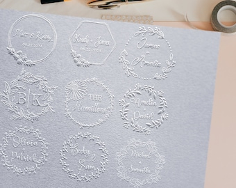Custom Wedding Embosser, Personalized Wedding Embosser Stamp, Monogram Embosser, Wedding Couple Gift, Wedding Gift, Envelope Embosser RSVP