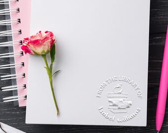 Custom Library Book Embosser Ex Libris Stamp From the Library of Embosser This Book Belongs To Book Lover Gift Stamp Graduation Gift
