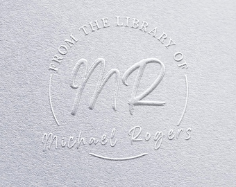 Sello de libro personalizado / De la Biblioteca de Sellos / Regalo personalizado estilo Ex Libris para amantes de los libros y bibliotecarios. Sello de libro.