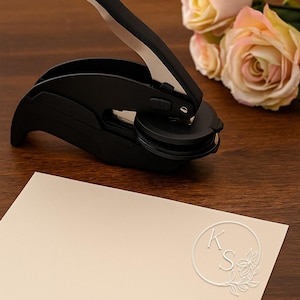 Custom Wedding Monogram Embosser: Personalized Stationery Stamp