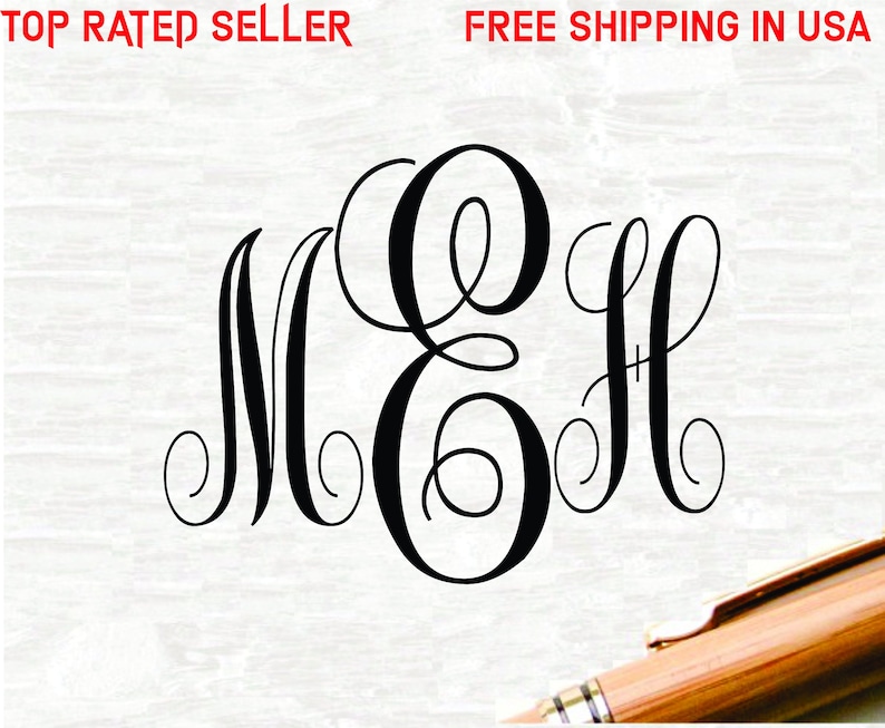 May include: A black and white monogram with the letters M, E, and H in a script font. The letters are intertwined and have a decorative flourish.