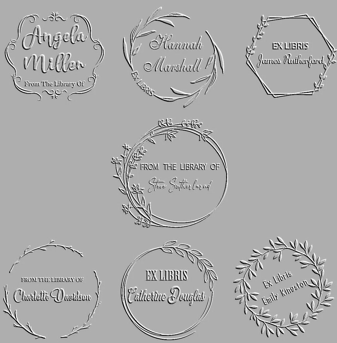 Round Script Name Floral Branch From the Library Of Custom Embosser -  Simply Stamps