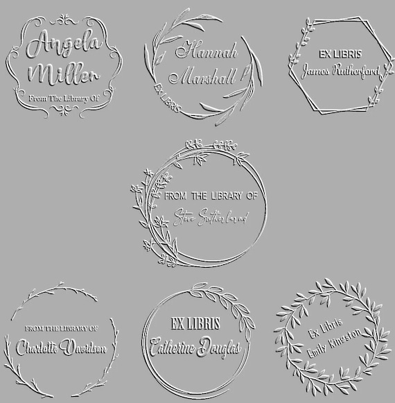 Book Stamp Embosser Stamp Floral Custom Name Embosser 10 Designs From the  Library Of, Book Belongs To, Ex Libris, Great Book Lover Gift 