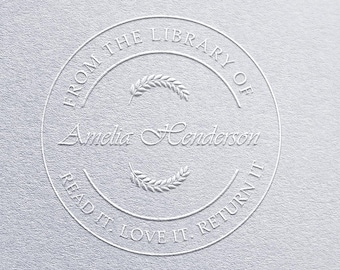 Custom Book Ownership Embosser From the Library Of, Personalized Name Seal for Readers and Home Collections From The Library Of Embsoser