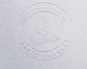 Grabado personalizado para amantes de los libros de la Biblioteca con nombre personalizado y elegante sello de propiedad para lectores, profesores y coleccionistas.