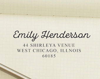 Modern Custom Address Stamp Self Inking Style, Personalized Return Address for Wedding Mail, Thank You Cards and Envelope Address Stamp