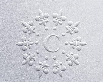 Custom Monogram Wedding Embosser with Initials, Personalized Stamp for Invitations, Envelopes, Cards, and Formal Paper Stationery