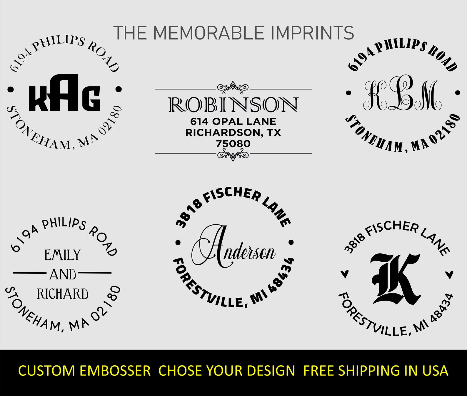 Chose Address Embosser Custom Embosser Personalised Etsy