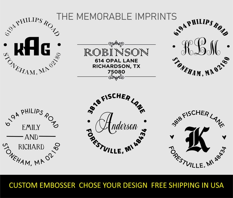 Chose Address Embosser Custom Embosser Personalised Etsy