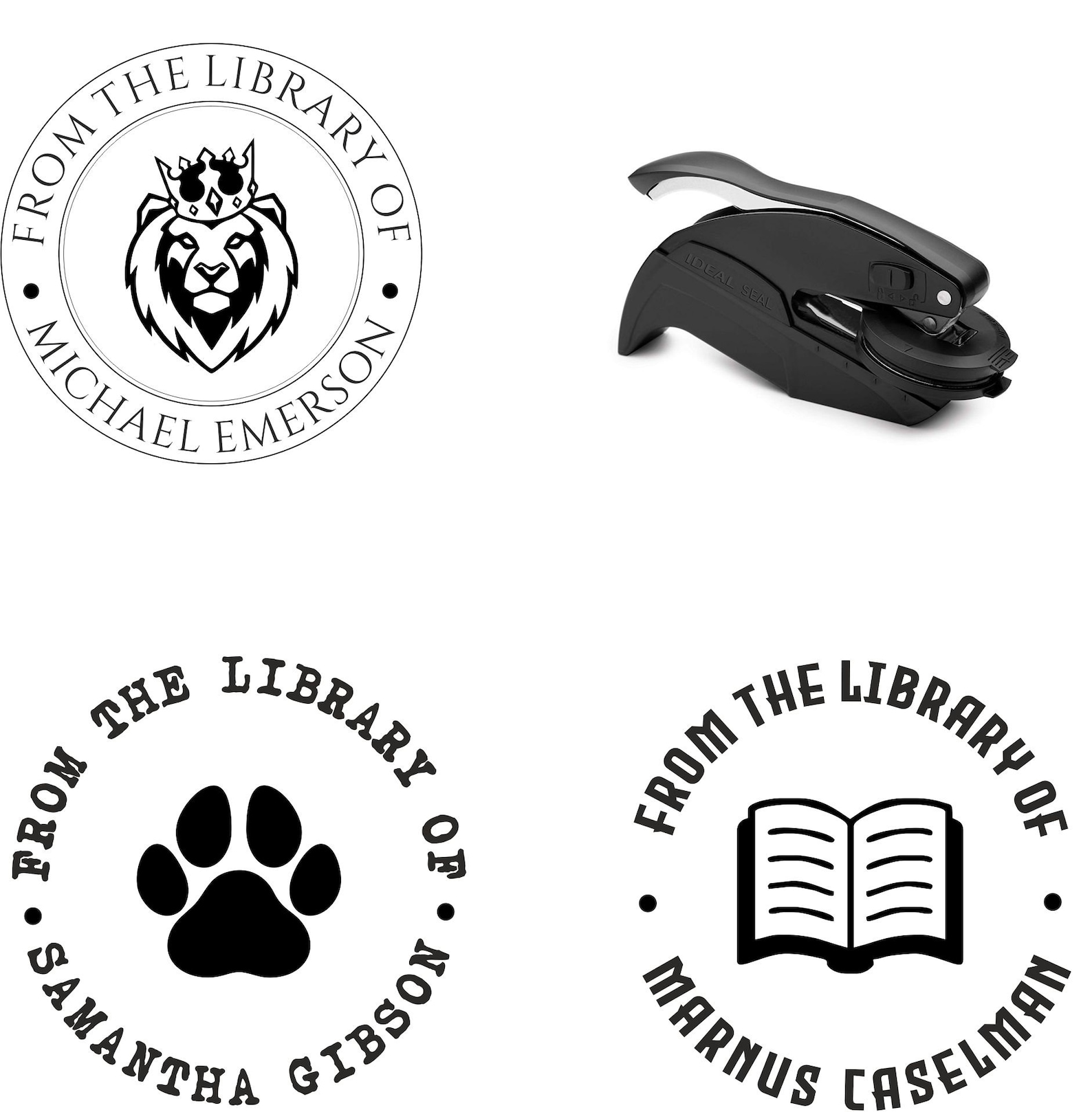 Custom Library Embosser Seal Personal Library Ex Libris Etsy