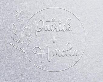 Custom Monogram Wedding Embosser, Personalized Initials Seal for Couple Invitations, Save the Dates and Luxury Stationery Wedding Embosser
