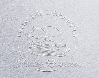 Personalized Book Embosser From the Library Of, Custom Name Ownership Seal for Readers and Thoughtful Literary Gifts Ex Libris Embosser