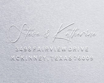 Adressstempel für Umschläge, individueller Adressstempel für Hochzeitseinladungen Mail Embosser, Familienname Präge Siegel