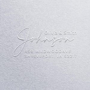 Aangepaste adresreliëf - gepersonaliseerde retouradresstempel - huwelijksuitnodiging embosser housewarmingcadeau - familie embosserstempel cadeau