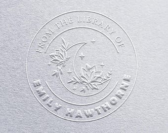 De la Biblioteca de Grabador Personalizado, Sello de Libro con Nombre Personalizado para Lectores, Maestros y Bibliotecarios Sello de Regalo Grabador de Libros Sello de Regalo