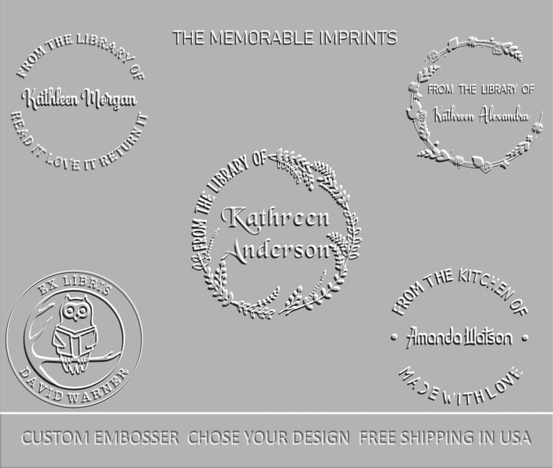 Personalised Library Embosser Ex Libris Embosser Choose Etsy