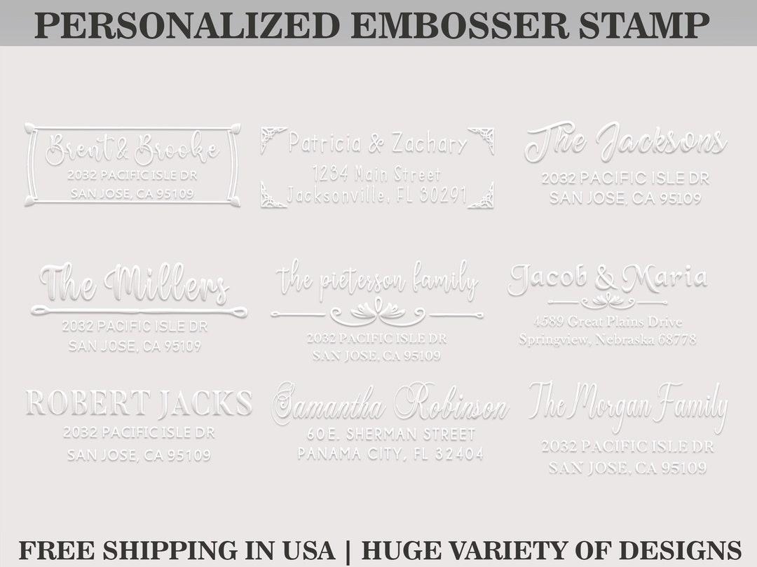 Customized Address Embosser, Housewarming Gift, Return Address Embosser