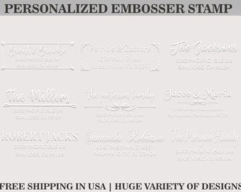 Customized Address Embosser, Housewarming Gift, Return Address Embosser, Wedding Embosser, Embosser Stamp, Custom Embosser, Mail Embosser