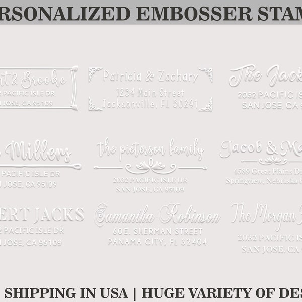 Customized Address Embosser, Housewarming Gift, Return Address Embosser, Wedding Embosser, Embosser Stamp, Custom Embosser, Mail Embosser