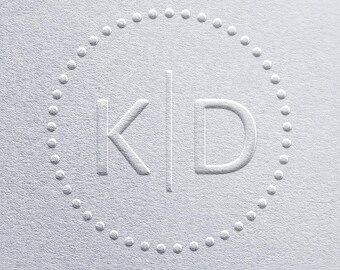 Minimal Design Customized Monogram Embosser with Initials, Custom Wedding Stamp for Couples, Invitations, Cards, Envelopes, and Elegant