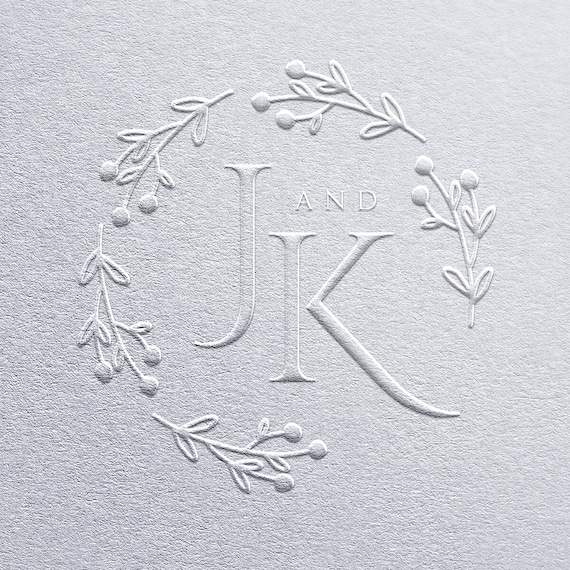 Chose You Wedding Embosse, Custom Monogam Embosse, Couple