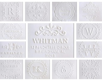 Abgesendeter Adressstempel - personalisierter Adressstempel für Umschläge & Einladungen Hochzeit - Business Prägung Siegel - Monogramm Prägung