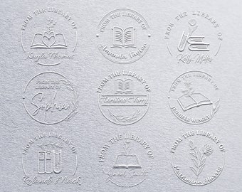 Custom Book Embosser From the Library of Personalized Book Stamp Ex Libris Seal Book Lover Gift Customized Embossed Library Embosser Stamp