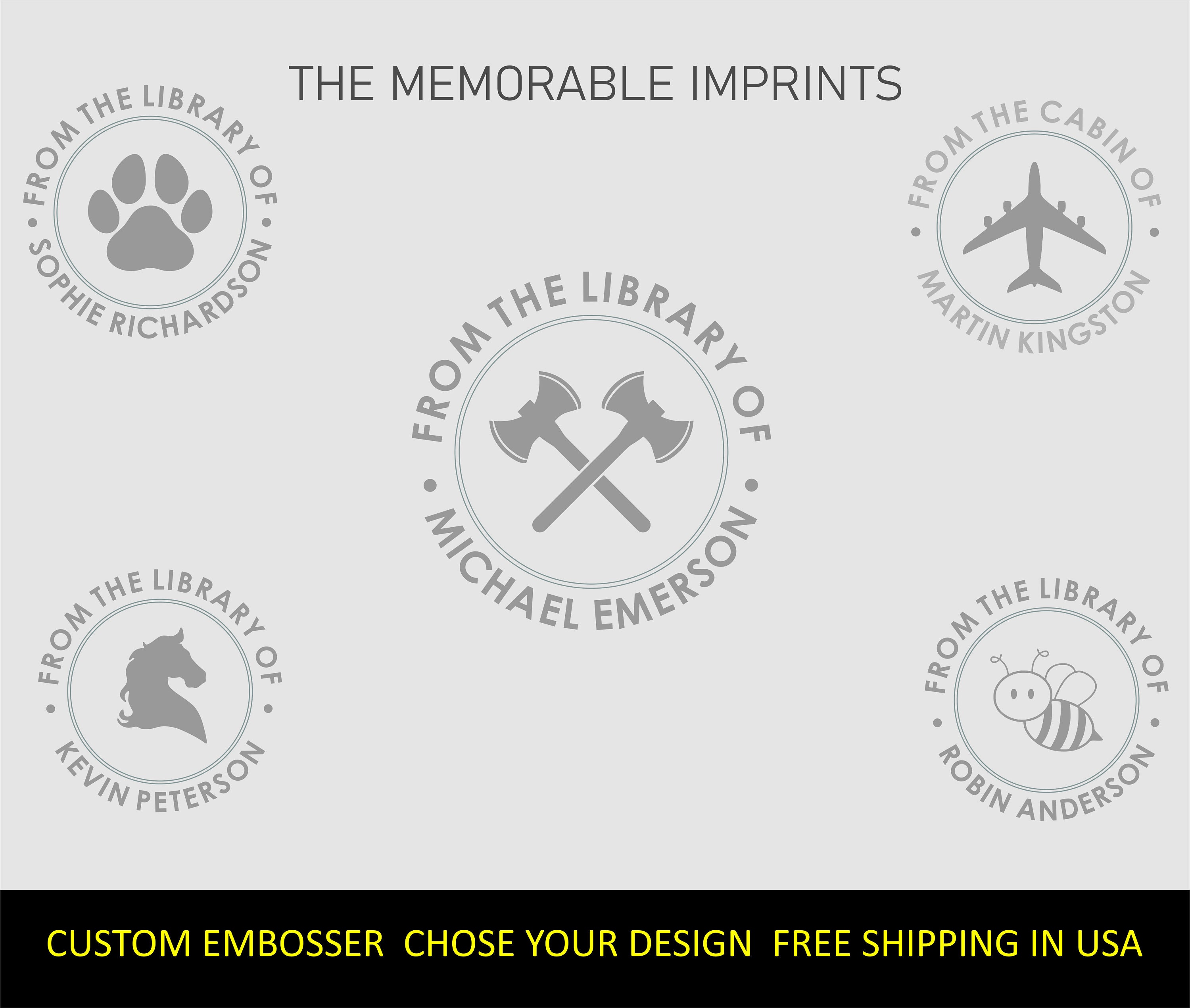 Custom Embosser From the Library of Embosser Personalised Etsy