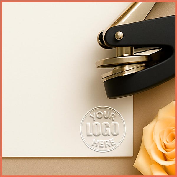 Custom Logo Embosser Stamp for Business Branding, Personalized Embossing Seal for Packaging, Cards, Documents, Wedding & Small Business Use