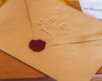 Personalized Monogram Embosser | Custom Wedding Embosser Stamp with Couple Initials | Luxury Gift for Invitations, Favors & Stationery