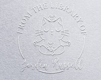 Grabador de libros personalizado con nombre personalizado, sello de propiedad de la biblioteca para lectores, profesores y coleccionistas.