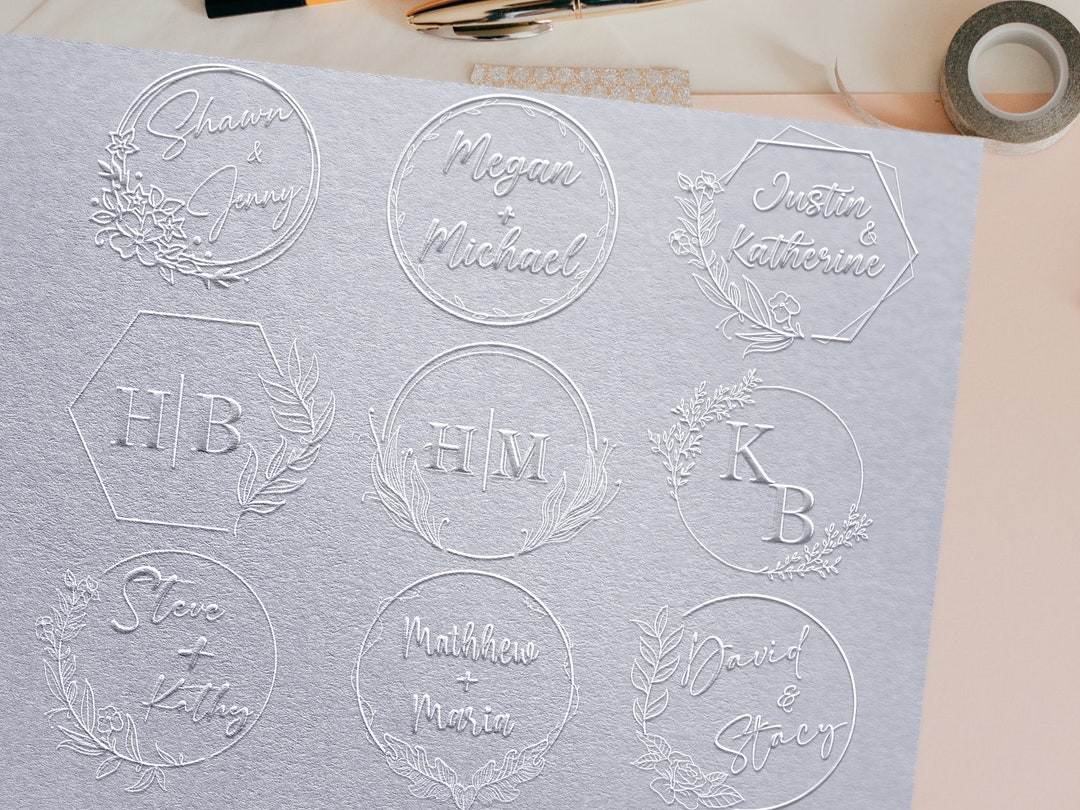 Personalized Wedding Embosser, Chose Wedding Embosser Stamp, Custom