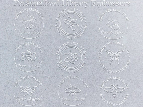 From the Library of Embosser Library Embosser Book Embosser Embosser Stamp  Book Stamp Book Lovers Gift Gift for Mom Ex Libris 