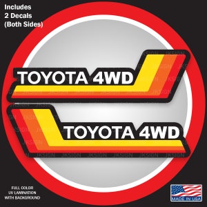 Tri-Color 4WD Retro Bedside Decal Vintage Color (Include 2 decals)