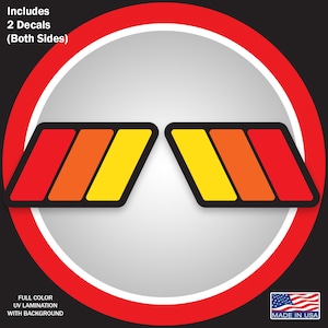 Tri-Color Decal Vintage Colors (Include 2 Decals)