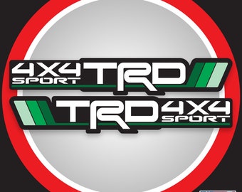 Tri-color TRD Sport Bedside Decal Vintage Color for Toyota Tacoma