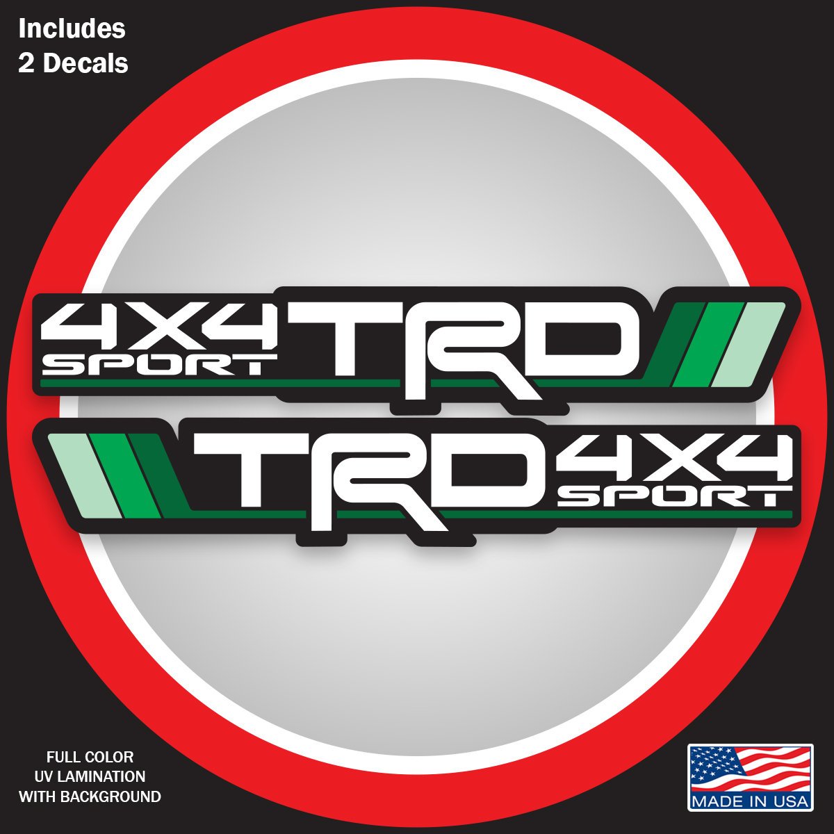 Tri-color TRD Sport Bedside Decal Vintage Color for Toyota Tacoma