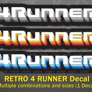 Retro Decal FITS on TOYOTA 4 Runner Vintage Color Contour Cut (1 Decal)