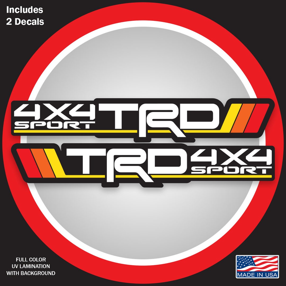 Tri-color TRD Sport Bedside Decal Vintage Color for Toyota Tacoma